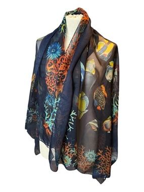 Made in Egypt  Ocean Print Lightweight Scarf